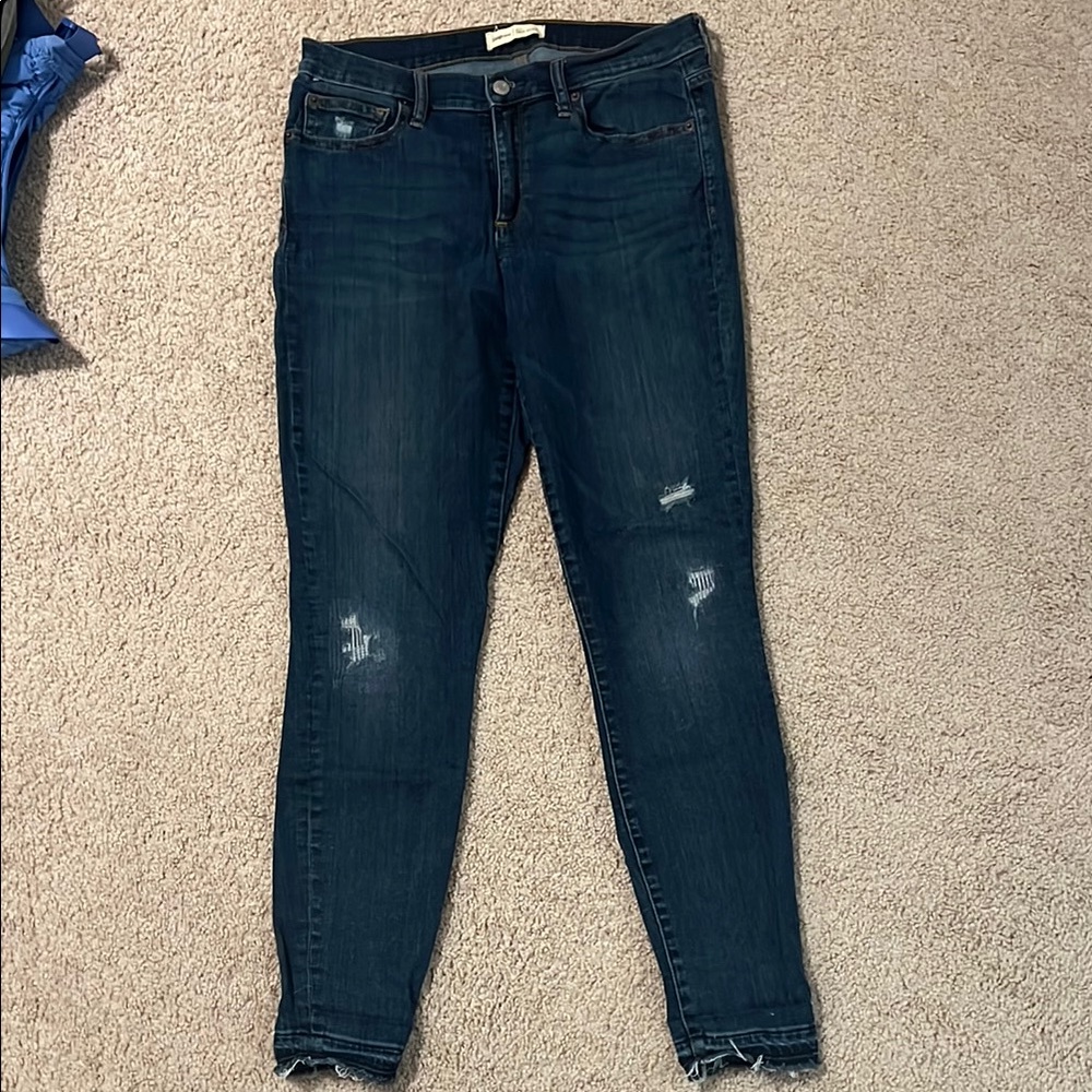GAP Blue Skinny Jeans with Distressed Detailing